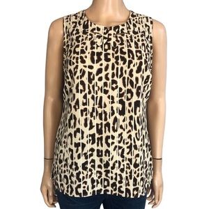 CAbi Black and White Fitted Sleeveless Tank Top